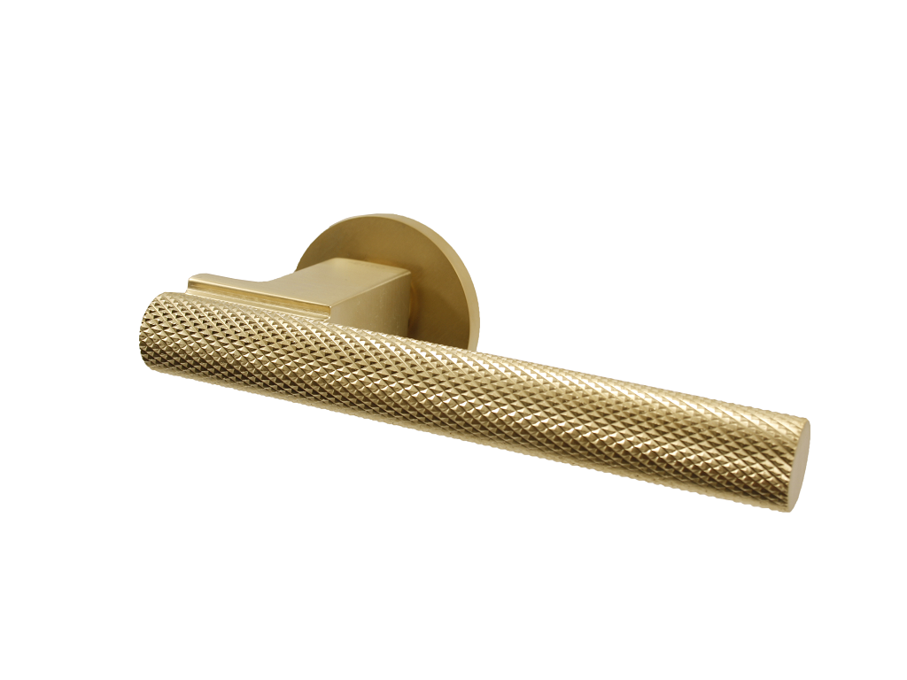 maniglia stelo r6 h-os ottone satinato ento.png Maniglia Stelo R6 Rosetta Tonda d.50x6h Bocchetta Foro Chiave varie finiture | Ento - immagine 1